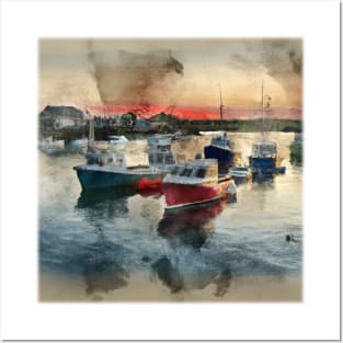 I promise this is my last watercolor of a Lobster Boat Posters and Art